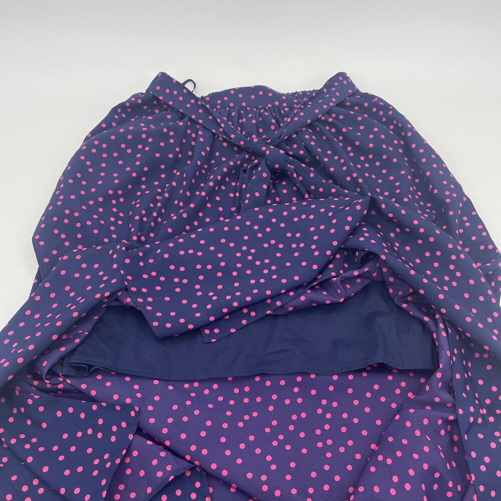 J. PETERMAN Maxi Polka Dot Skirt Womens Size 6 Lightweight Pull On Self Tie Belt - Picture 7 of 9